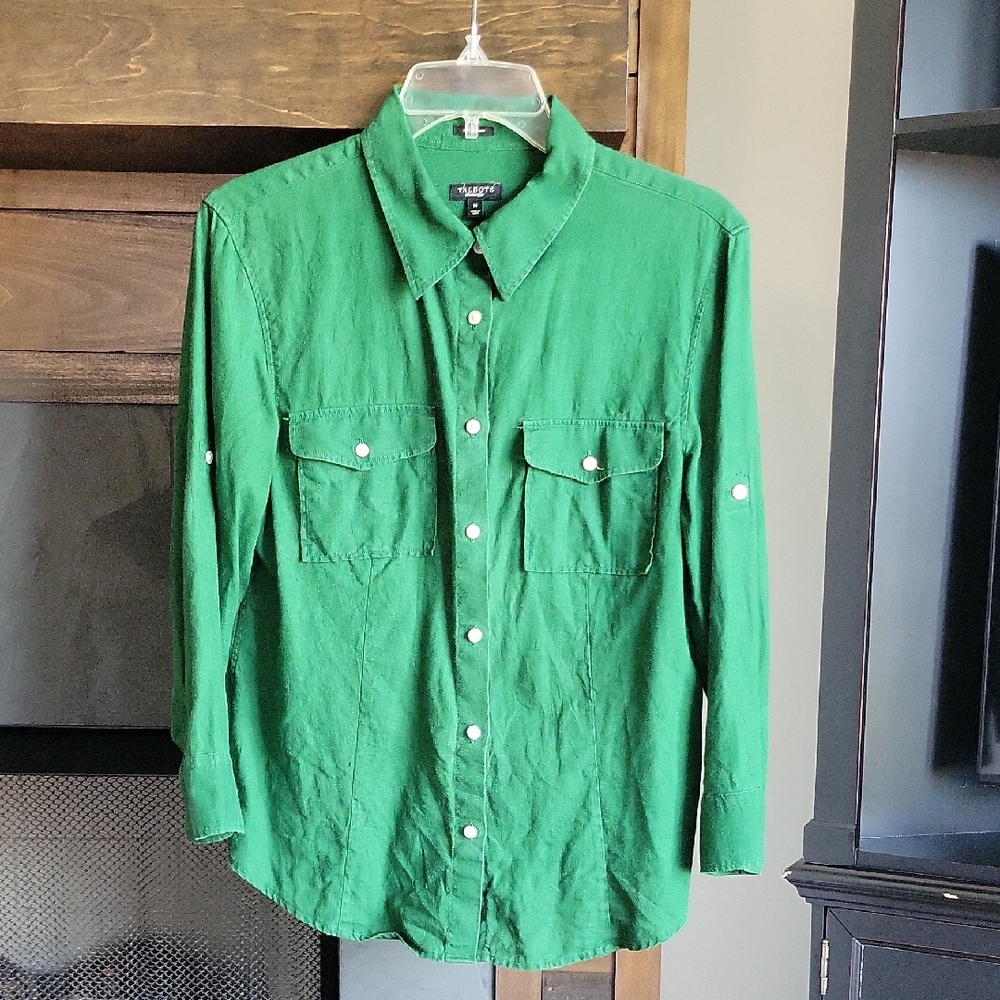 EUC Talbots 100% Irish Linen Shirt MEDIUM